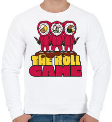 printfashion Sushi Squid Game - Férfi pulóver - Fehér (7526446)