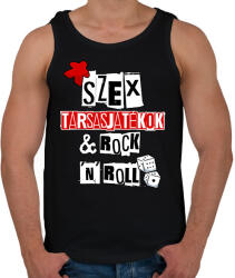 printfashion Szex, Társasjátékok & Rock 'n' Roll - Férfi atléta - Fekete (16827286)