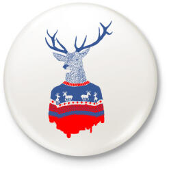 printfashion Ugly winter pulover - Kitűző, hűtőmágnes - Fehér (3074843)