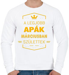 printfashion A legjobb apák március - Férfi pulóver - Fehér (2809499)