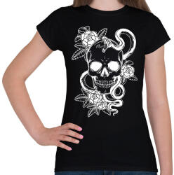 printfashion koponya - Női póló - Fekete (9008652)