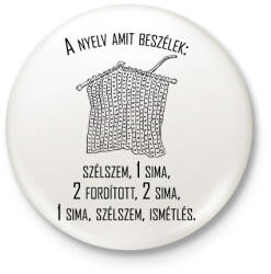 printfashion A nyelv amit beszélek - kötni, horgolni - Kitűző, hűtőmágnes - Fehér (6982015)