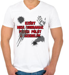 printfashion Fehér póló - Férfi V-nyakú póló - Fehér (13777604)