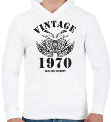printfashion 1970 - Férfi kapucnis pulóver - Fehér (6215290)