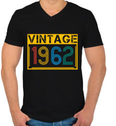 printfashion 1962 - Férfi V-nyakú póló - Fekete (13120986)