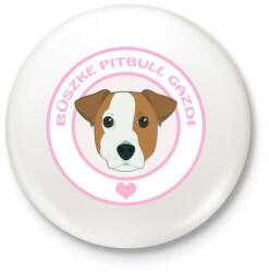 printfashion Büszke gazdi: Pitbull - Kitűző, hűtőmágnes - Fehér (3082385)