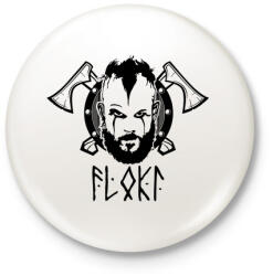 printfashion Vikingek Flóki - Kitűző, hűtőmágnes - Fehér (3083337)