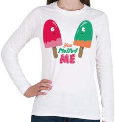 printfashion Jégkrémek - Női hosszú ujjú póló - Fehér (443911)