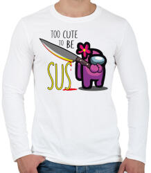 printfashion Among us - too CUTE to be SUS 2 - Férfi hosszú ujjú póló - Fehér (4154599)