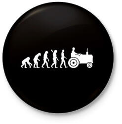 printfashion Traktor evolúció - Kitűző, hűtőmágnes - Fekete (3095940)