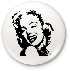 printfashion M. Monroe - Kitűző, hűtőmágnes - Fehér (4585803)