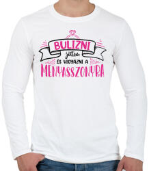 printfashion Bulizni jöttem - Csapat (black) - Férfi hosszú ujjú póló - Fehér (7262408)