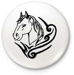 printfashion ló - Kitűző, hűtőmágnes - Fehér (3089377)