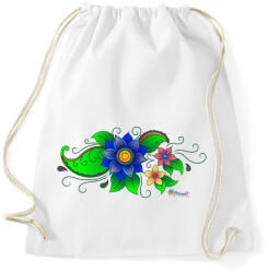 printfashion Indiai virág - Sportzsák, Tornazsák - Fehér (632887)