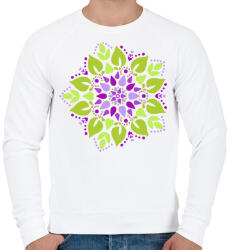 printfashion Gyógyító tavaszi mandala - Férfi pulóver - Fehér (13394193)