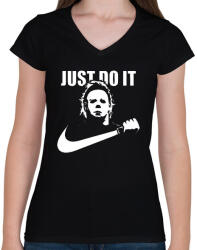 printfashion just do it Michael Myers - Női V-nyakú póló - Fekete (14573994)