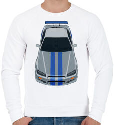printfashion Nissan Skyline - Férfi pulóver - Fehér (2485566)