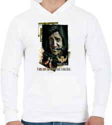 printfashion I AM NOT AN ANGEL BUT I CAN LIVE - Férfi kapucnis pulóver - Fehér (304309)