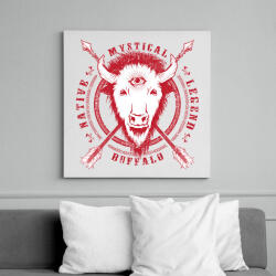 printfashion Misztikus bivaly - Vászonkép - Fehér (6620919)