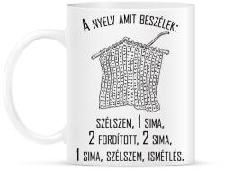 printfashion A nyelv amit beszélek - kötni, horgolni - Bögre - Fehér (6981847)