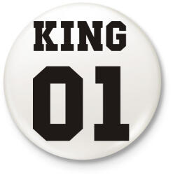 printfashion King - Kitűző, hűtőmágnes - Fehér (3076279)