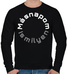 printfashion MÁSNAPOM IS MILYEN - Férfi pulóver - Fekete (386165)