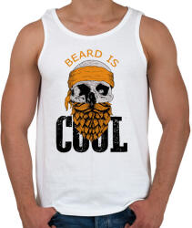 printfashion Beard is cool - Férfi atléta - Fehér (6840592)