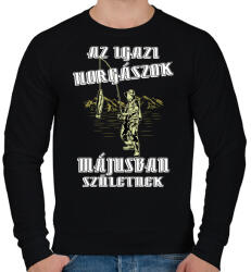printfashion Májusi horgász - Férfi pulóver - Fekete (4765369)