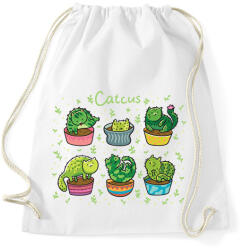 printfashion Catcus - Sportzsák, Tornazsák - Fehér (16077270)