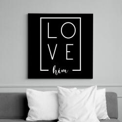 printfashion LOVE him páros 2 - Vászonkép - Fekete (6661344)