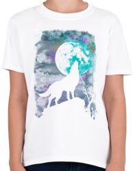 printfashion Farkas holdfényben - Gyerek póló - Fehér (206343)