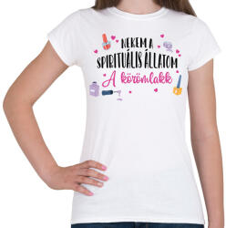 printfashion Spirituális állatom - Körömlakk - Női póló - Fehér (8470142)
