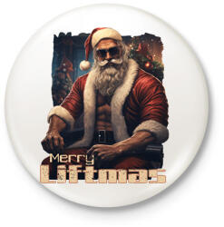 printfashion Merry Liftmas - Kitűző, hűtőmágnes - Fehér (14726717)
