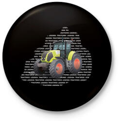 printfashion Traktoros legenda - Sárga traktor - Kitűző, hűtőmágnes - Fekete (6595764)