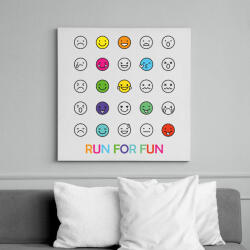 printfashion Run for fun - Vászonkép - Fehér (6640707)