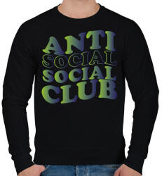 printfashion Anti social social club - zöld - Férfi pulóver - Fekete (7033043)