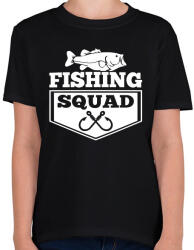 printfashion Fishing squad - Gyerek póló - Fekete (1677292)