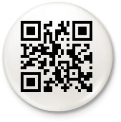 printfashion QR-kód - Kitűző, hűtőmágnes - Fehér (3087492)