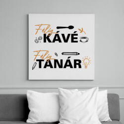 printfashion Félig kávé, félig tanár - Vászonkép - Fehér (8593422)