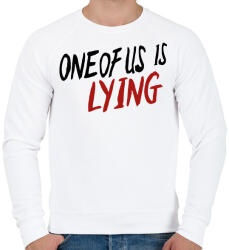 printfashion One of us is Lying - Férfi pulóver - Fehér (10940511)