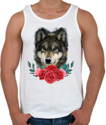 printfashion Farkas rózsával - Férfi atléta - Fehér (13894444)