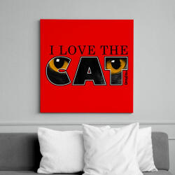 printfashion Macska sárga szemekkel világos színű termékekre - Vászonkép - Piros (13488051)