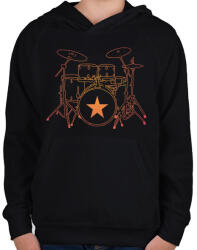 printfashion Dob szett - Gyerek kapucnis pulóver - Fekete (5994331)