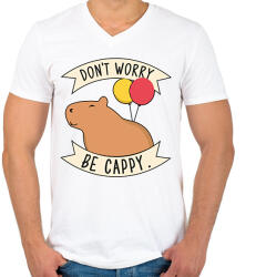 printfashion Be cappy - Férfi V-nyakú póló - Fehér (13758174)
