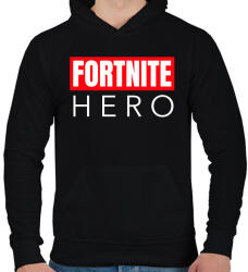 printfashion FORTNITE HERO - Férfi kapucnis pulóver - Fekete (10433435)