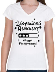 printfashion Lánybúcsú alakulat Party folyamatban - Női V-nyakú póló - Fehér (16486294)