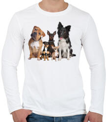 printfashion Kutyák - Férfi hosszú ujjú póló - Fehér (1009684)
