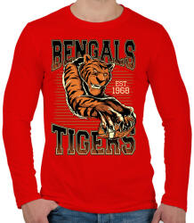 printfashion Bengáli tigris - Férfi hosszú ujjú póló - Piros (168444)