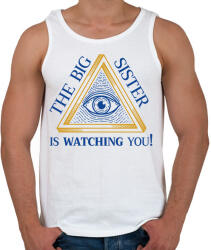 printfashion The big sister is watching you! - Férfi atléta - Fehér (7012248)