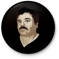 printfashion El Chapo - Kitűző, hűtőmágnes - Fekete (3103902)